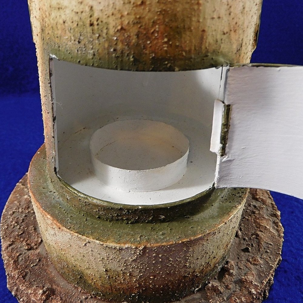 Large Painted Tin Lighthouse Votive Tealight Candle Holder 15" Beach Decor - Picture 10 of 11